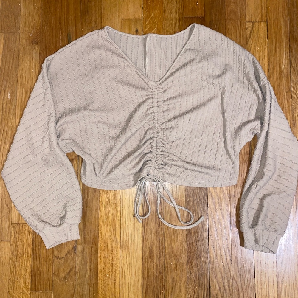 Ruched Beige Women's Top